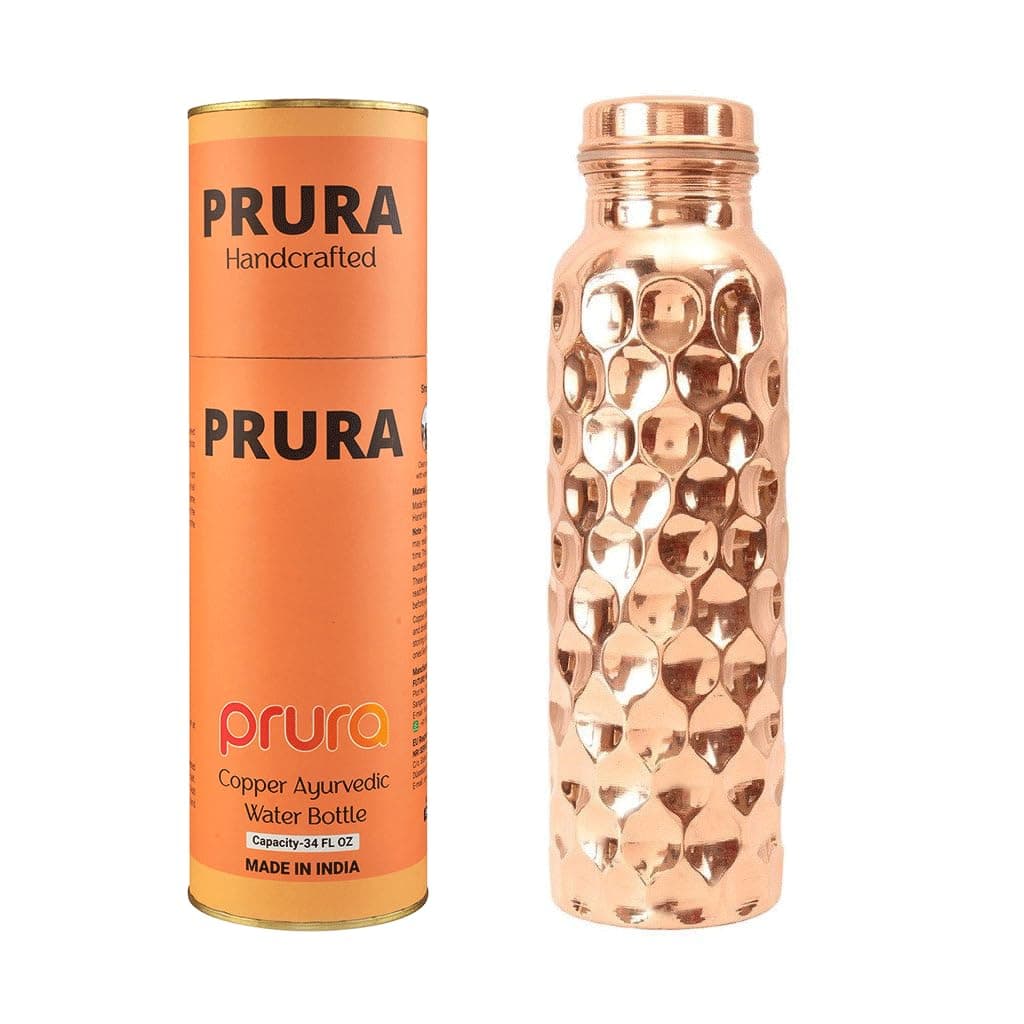 Diamond Cut Copper Water Bottle