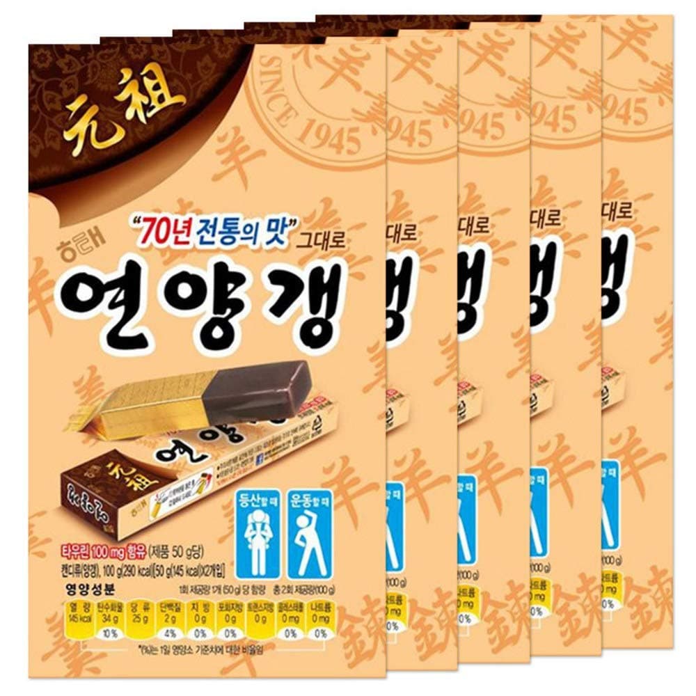 Haitai Sweet Red Bean Jelly | 50g | Pack of 10, Korean Snack, Yokan, Yangeng Traditional Korean Dessert, 연양갱