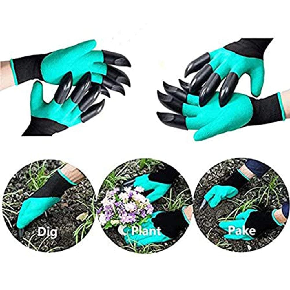 2 Pairs Gardening Gloves,Thorn Proof Gardening Gloves for Digging and Roses Cactus Planting Nursery, Garden gloves with claw fingers (Claws on Both Hand)
