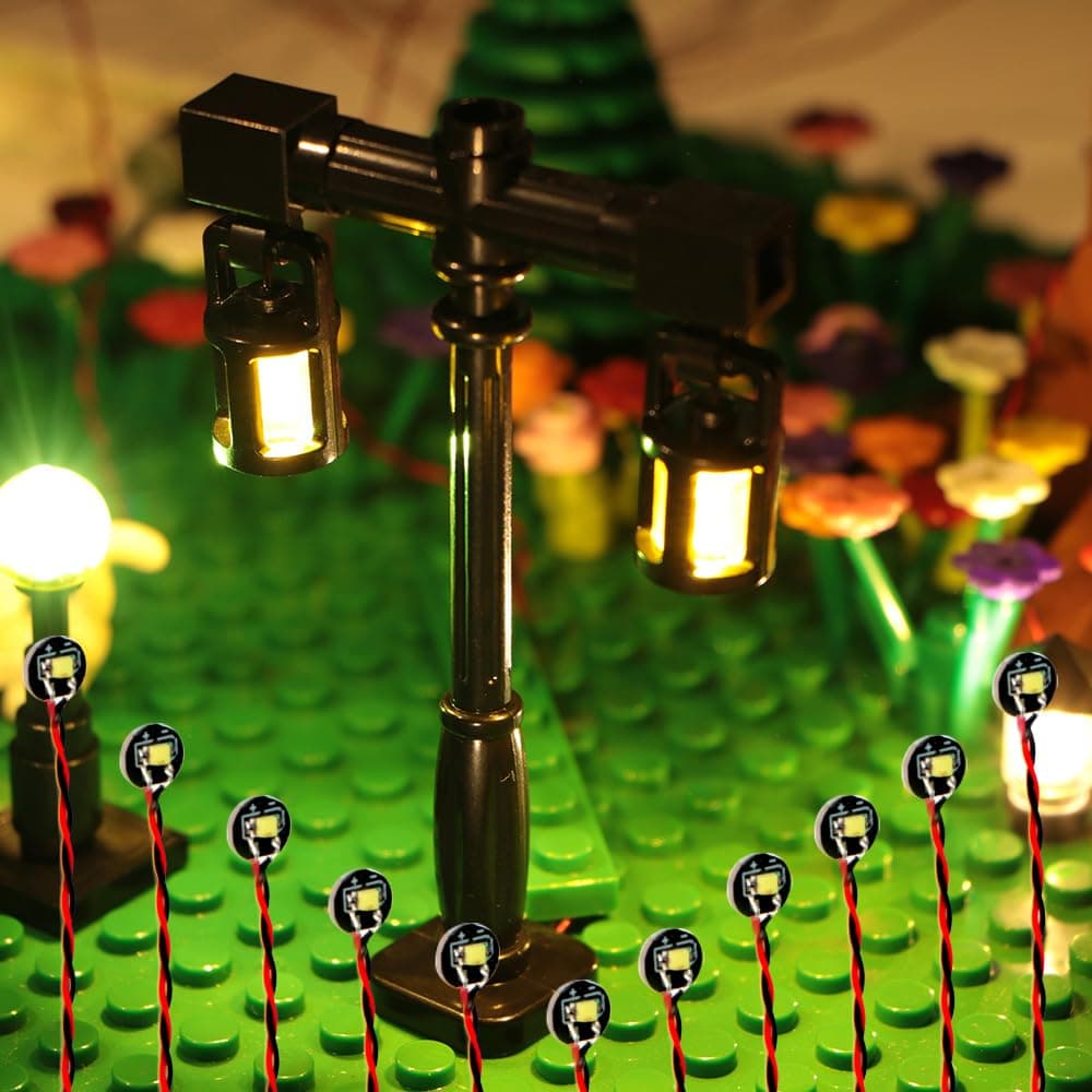 14 Pcs LED Light Bricks Compatible with Lego Building Blocks Light for Night Model Lighting, Decorative Lighting(Warm)
