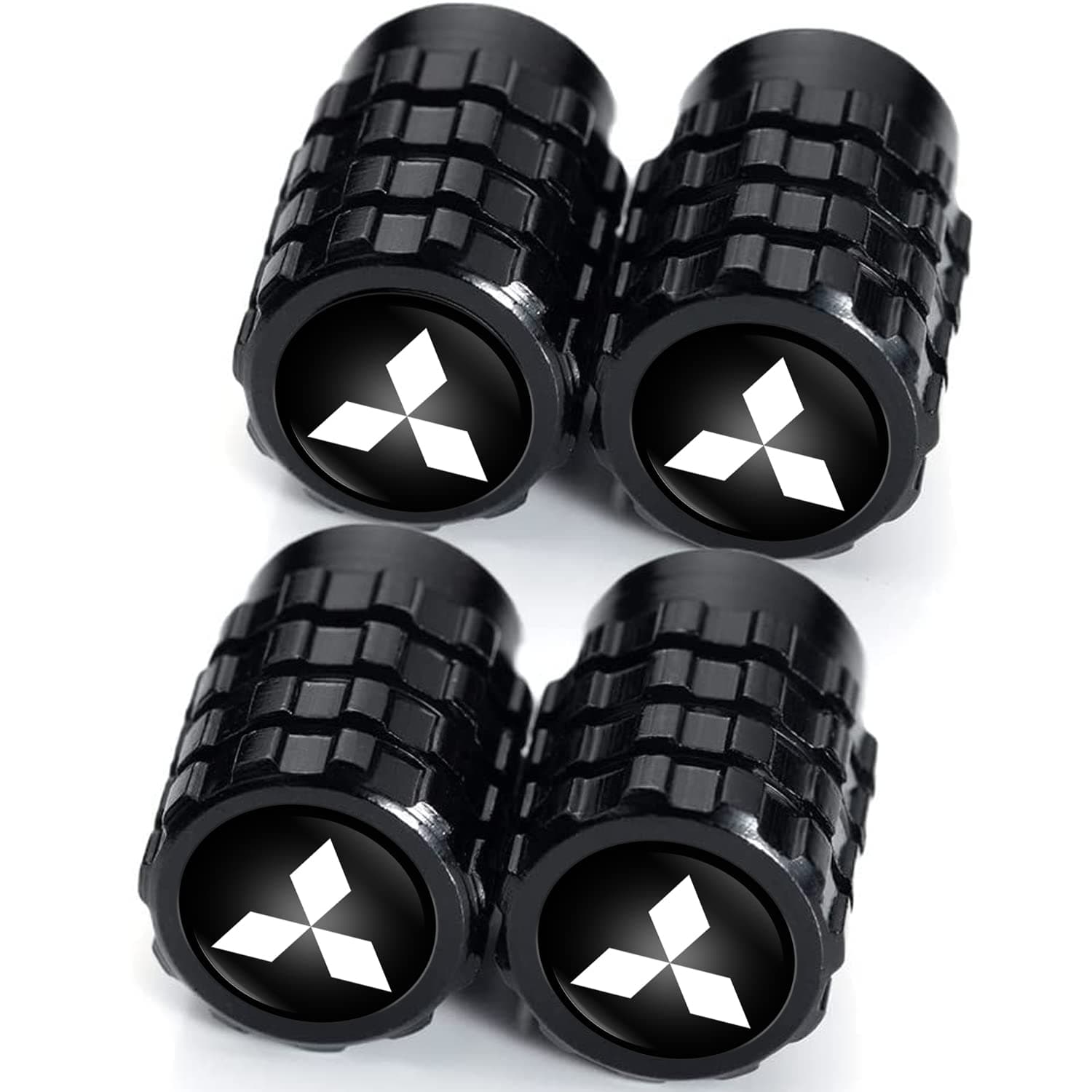 4pcs Tire Valve Stem Caps for Mitsubishi Eclipse Spyder Pajero Sport Endeavor ASX Series All Models Car Accessories, Wheel tire Valve,tire Cover Cap,Wheel air Valve Cap for Mitsubishi
