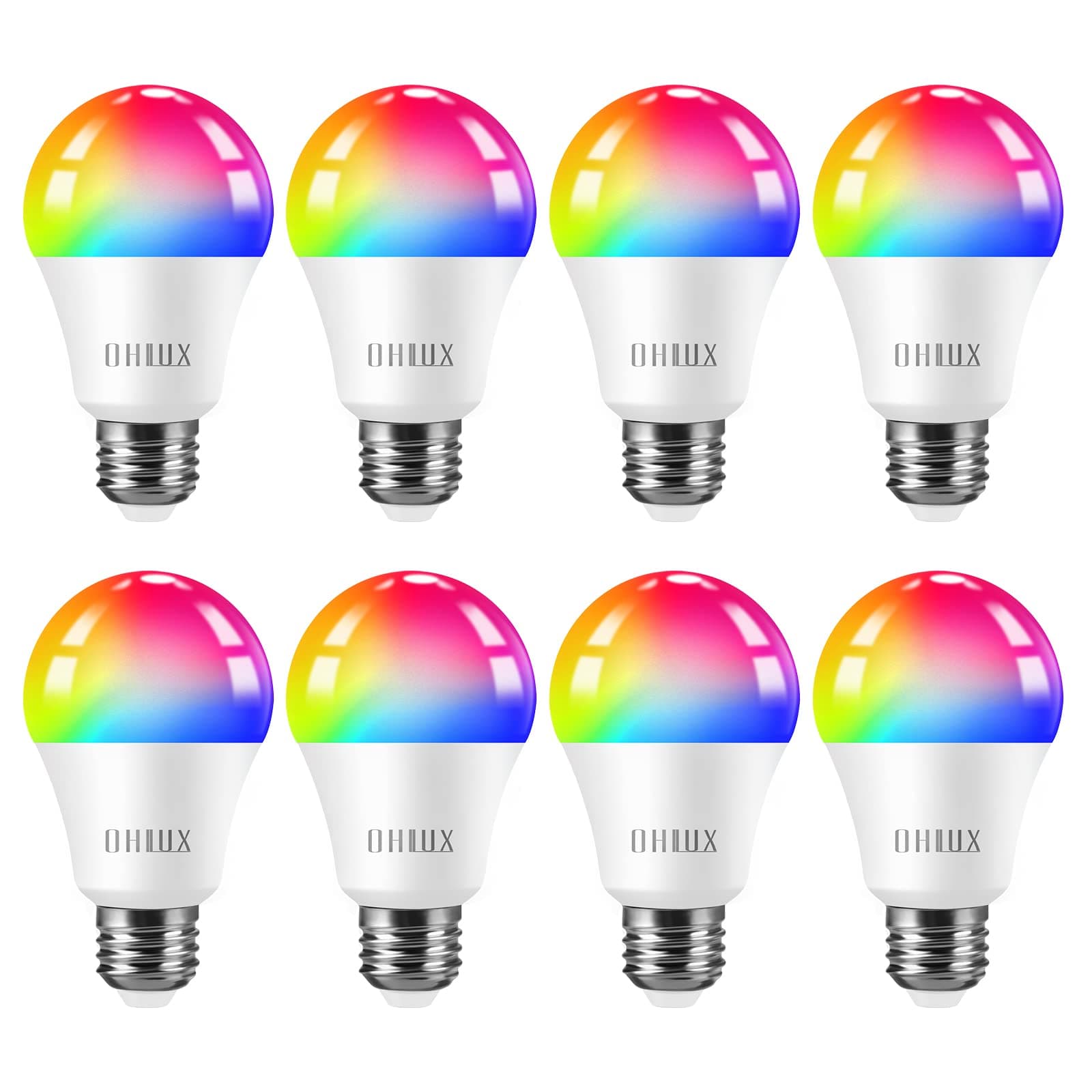 Smart WiFi Light Bulbs, 900LM 10W (80W Equivalent) Compatible with Alexa Google Home Siri, WiFi Color Changing LED Light Bulbs, 16 Million DIY RGB, A19 E26 8Pack