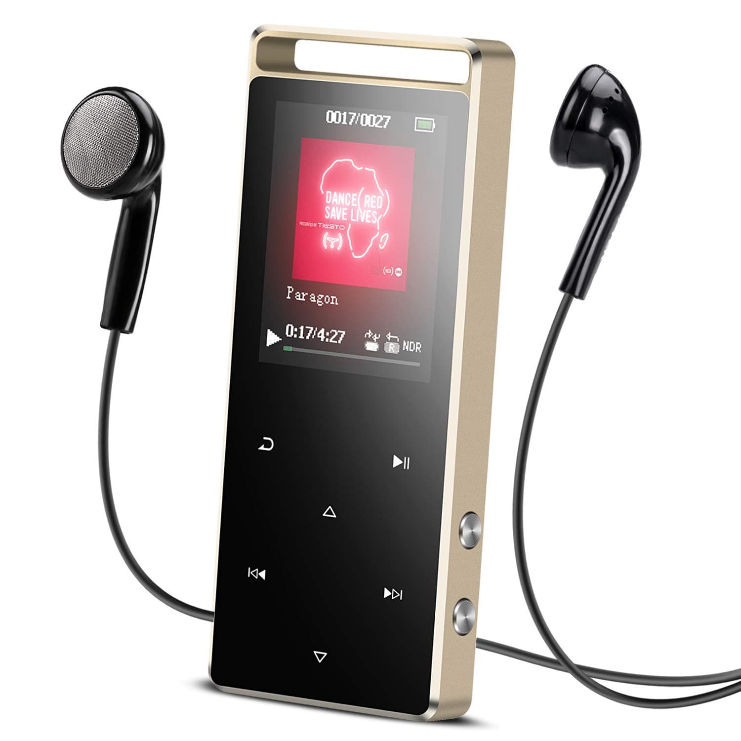 AGPTEK A01 8GB Sport MP3 Player Lossless Sound Metal Music Player with Touch Button & Independent Lock (Support up to 128GB), Black