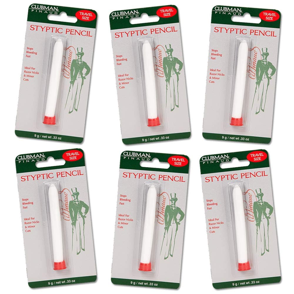 Clubman Pinaud Styptic Pencil for Nick Relief - 0.33 oz, 6 pack
