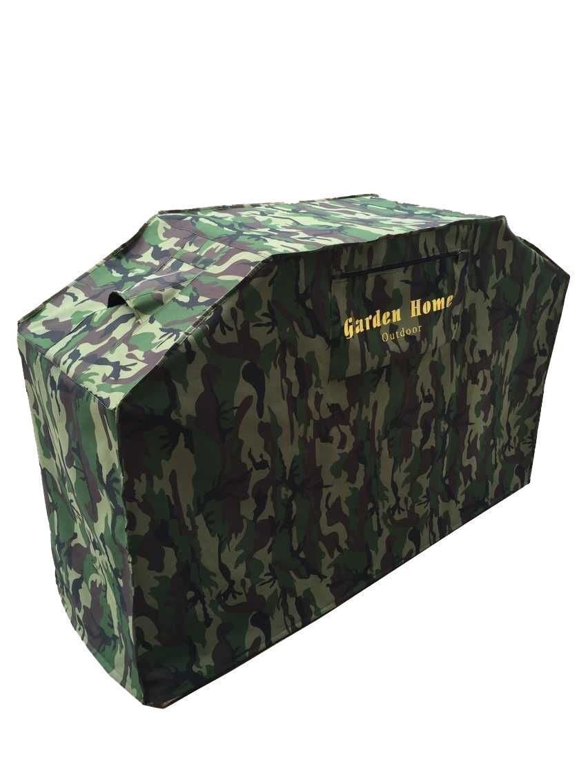 Grill Cover - Garden Home Up to 72" Wide, Water Resistant, Air Vents, Padded Handles, Elastic Hem Cord - Heavy Duty Burner Gas BBQ Grill Cover Camo