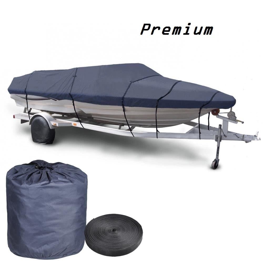 Premium 600 Tailorable Cover for 16'-18'6" Fish and Ski, Pro Bass Boat - Navy Blue