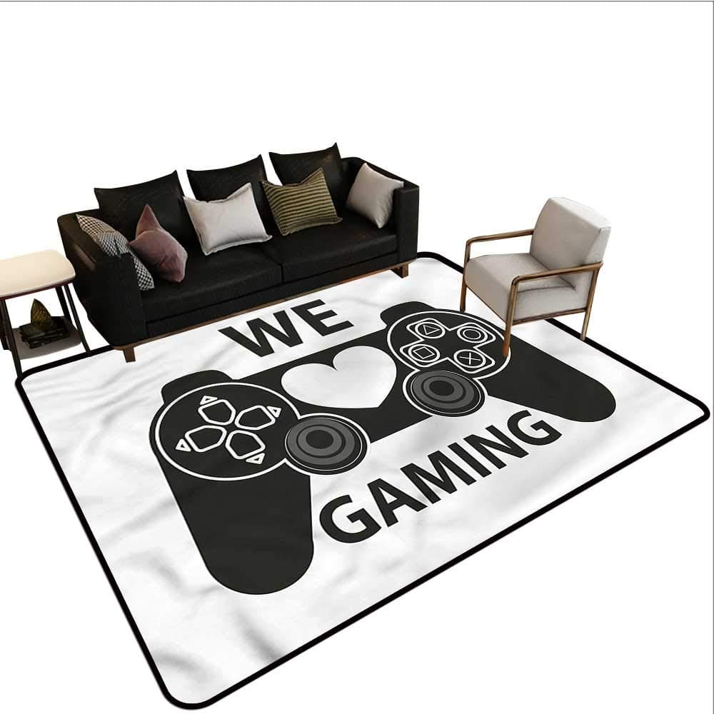 Gamer,Bedroom Living Room Area Rug 36"x 48" We Love Gaming Phrase Heart Kids Floor mats