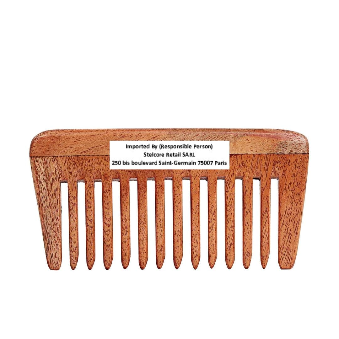 SVATV HANDCRAFTED NEEMWOOD COMB FOR DETANGLING HAIR FOR THICK, CURLY AND WAVY HAIR, NON-STATIC AND ECO-FRIENDLY WITH WIDE TOOTH FOR GROOMING HAIR COMB - (N-1)