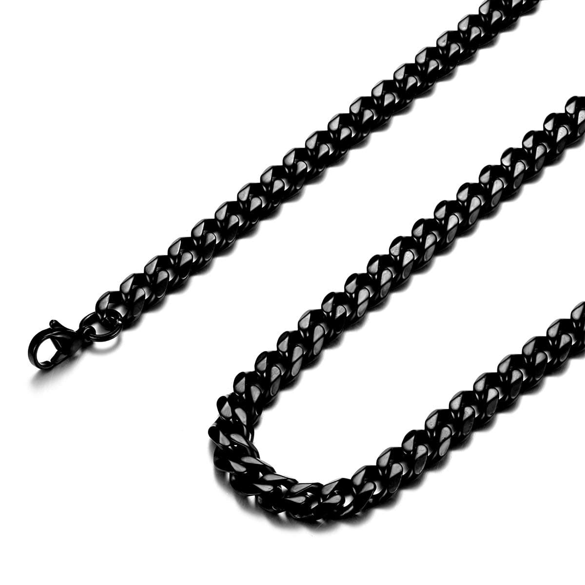 jonline24h Mens Womens Stainless Steel Necklace Link Chain 18-30inches, Black, 6.5mm