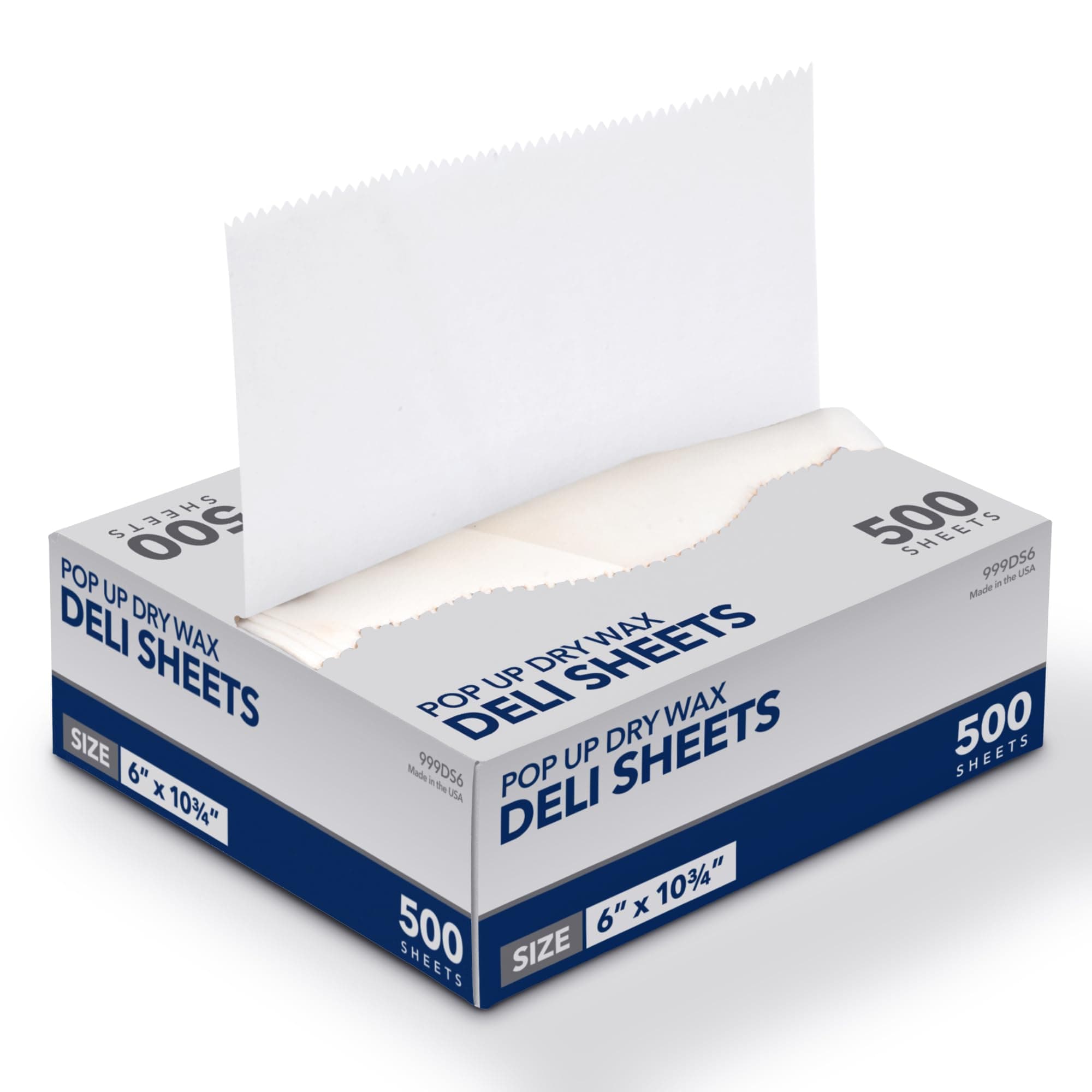 500 Pack Deli Paper, 6" Pre-Cut Dry Wax Paper For Food, Heavy Duty Pop Up Dry Wax Sheets for Restaurant, Disposable Deli Paper