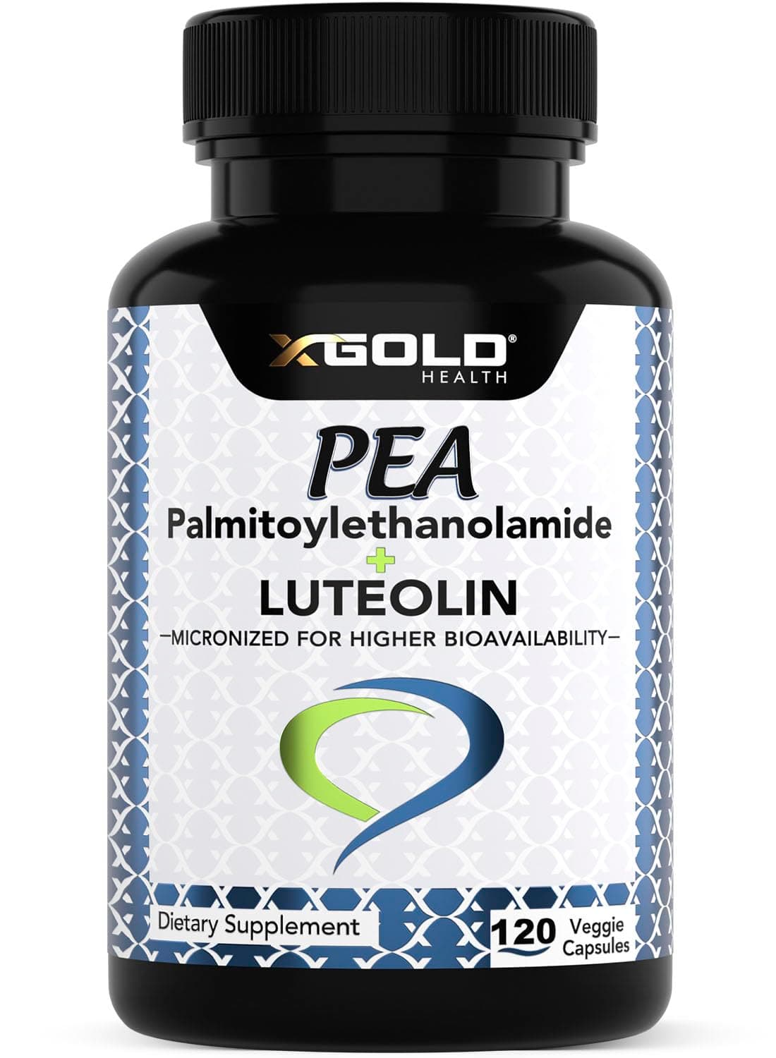 Palmitoylethanolamide 630 mg + Luteolin Standardized 98%- Micronized Pea 99% Highly Purified and Bioavailable - Made in USA - Supplement for Men and Women - 120 Veggie Capsules