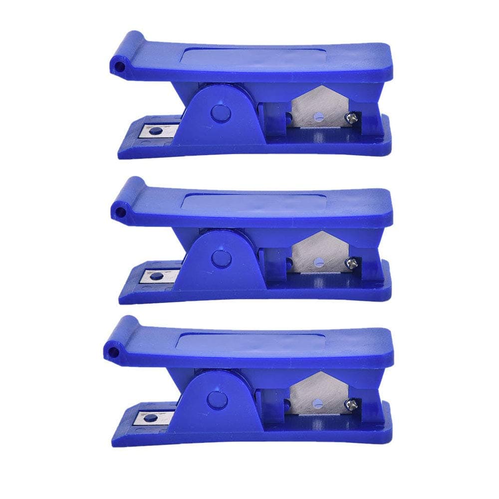 3pcs Pipe Cutters, Plastic Economical Tube Cutter Soft Rubber Silicone PVC PU Nylon Plastic Pipe Tube Hose Cutter Cutting Tool 7.8 * 2.4 * 3.5cm(Blue)