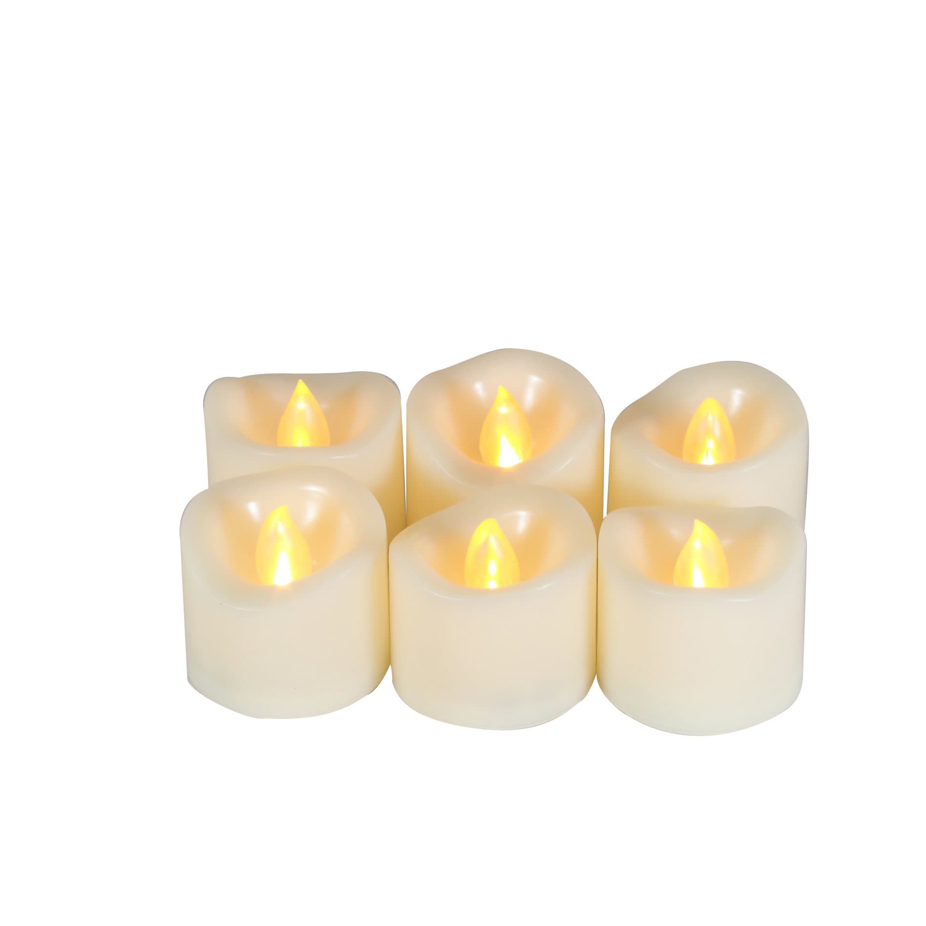 CANDLE CHOICE Battery Operated Flameless Tea Lights Votives Realistic Flickering Fake Electric LED Tealight Candles Set for Halloween Christmas Party Wedding Decorations Batteries Included 6 Pack