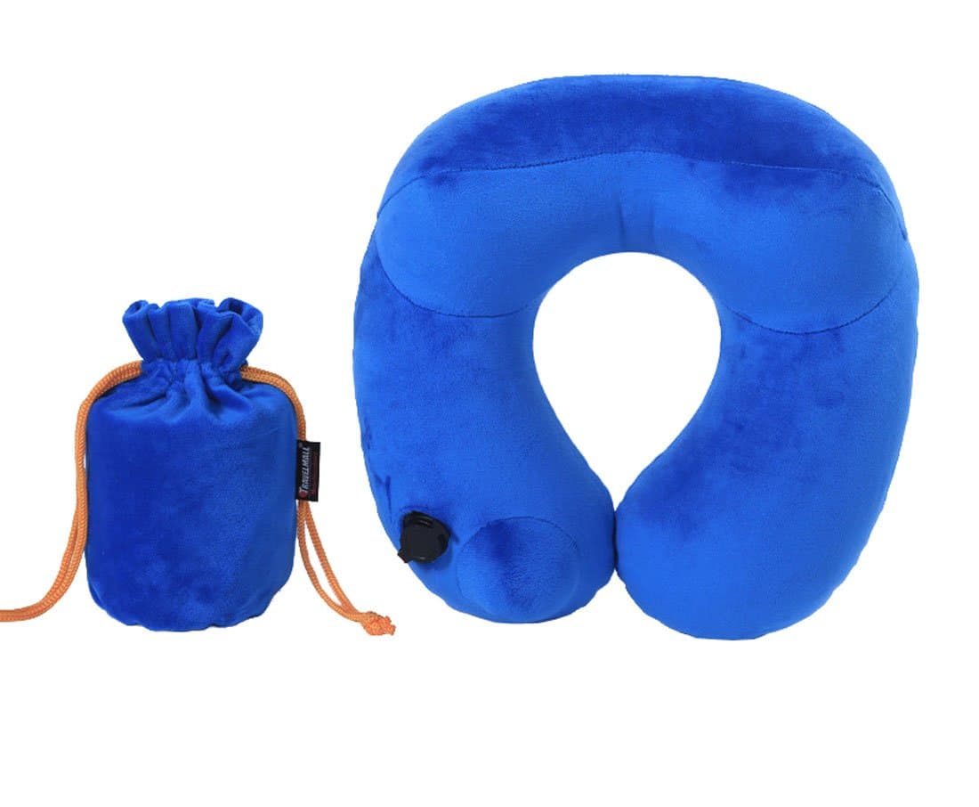 Jumei Inflatable Travel Pillow Round Neck Pillow U Shape Luxury and Portable in Airplane Trains Cars for Women Men Kids Soft Neck Support Pillow