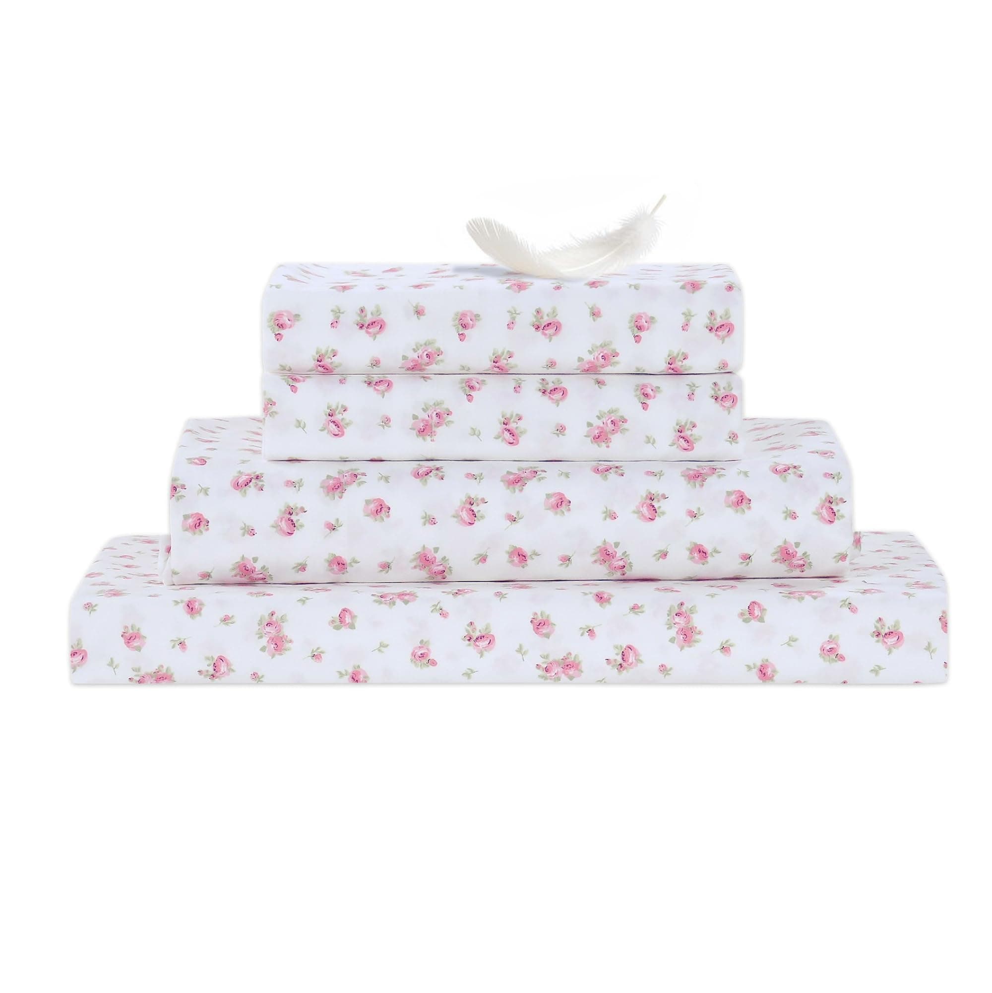 Modern Threads Soft Microfiber Printed Sheets - Luxurious Microfiber Bed Sheets - Includes Flat Sheet, Fitted Sheet with Deep Pockets, & Pillowcases Ivory Full