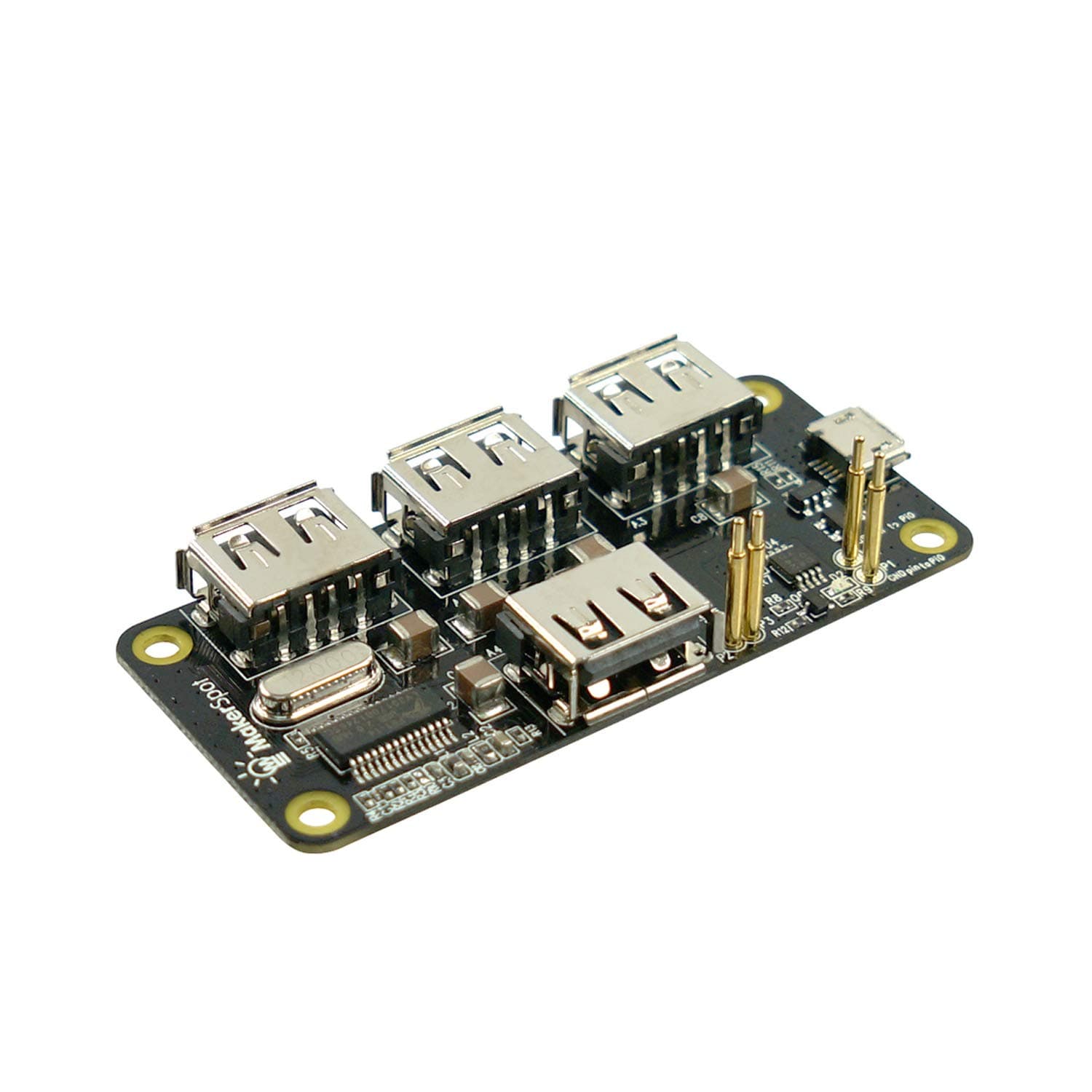 4-Port Stackable USB Hub HAT for Raspberry Pi Zero V1.3 (with Camera Connector) and Pi Zero W /2W (with Bluetooth & WiFi)