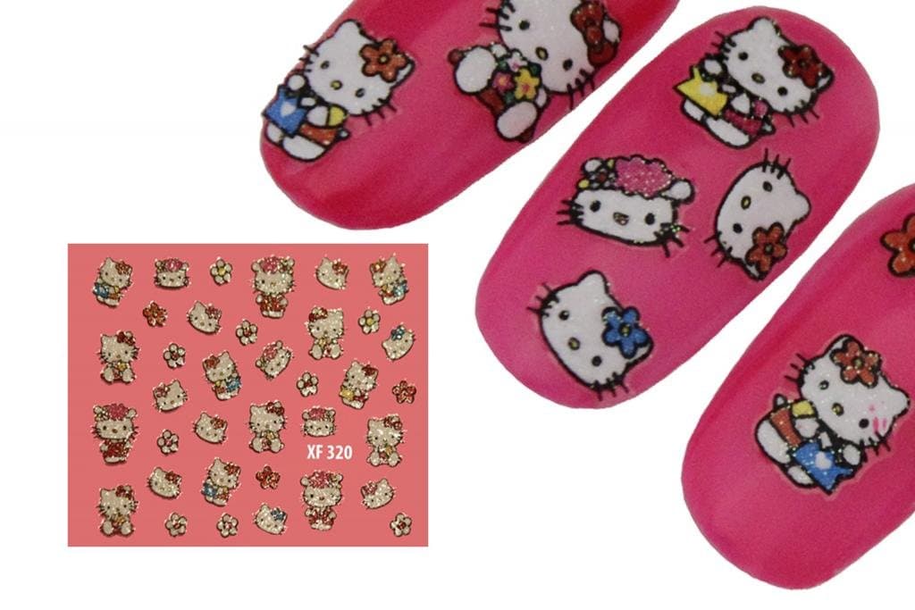 Effect Beauty Hello Kitty Nail Art Stickers - I Love Shopping Kitty - XF320