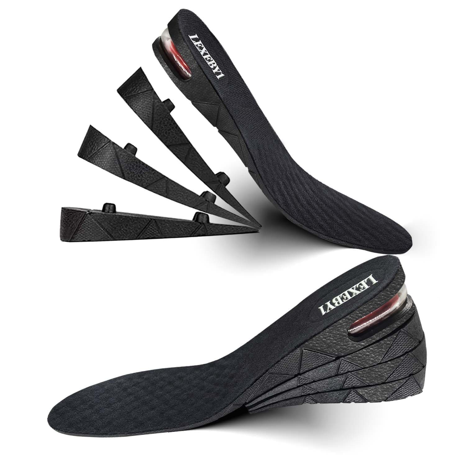 Height Increase Insole, 4-Layer Orthotic heel shoe lift kit with Air cushion Elevator Shoe Insole lifts kits Inserts for Men & Women Taller Insoles 1.2" to 3.5†variable height