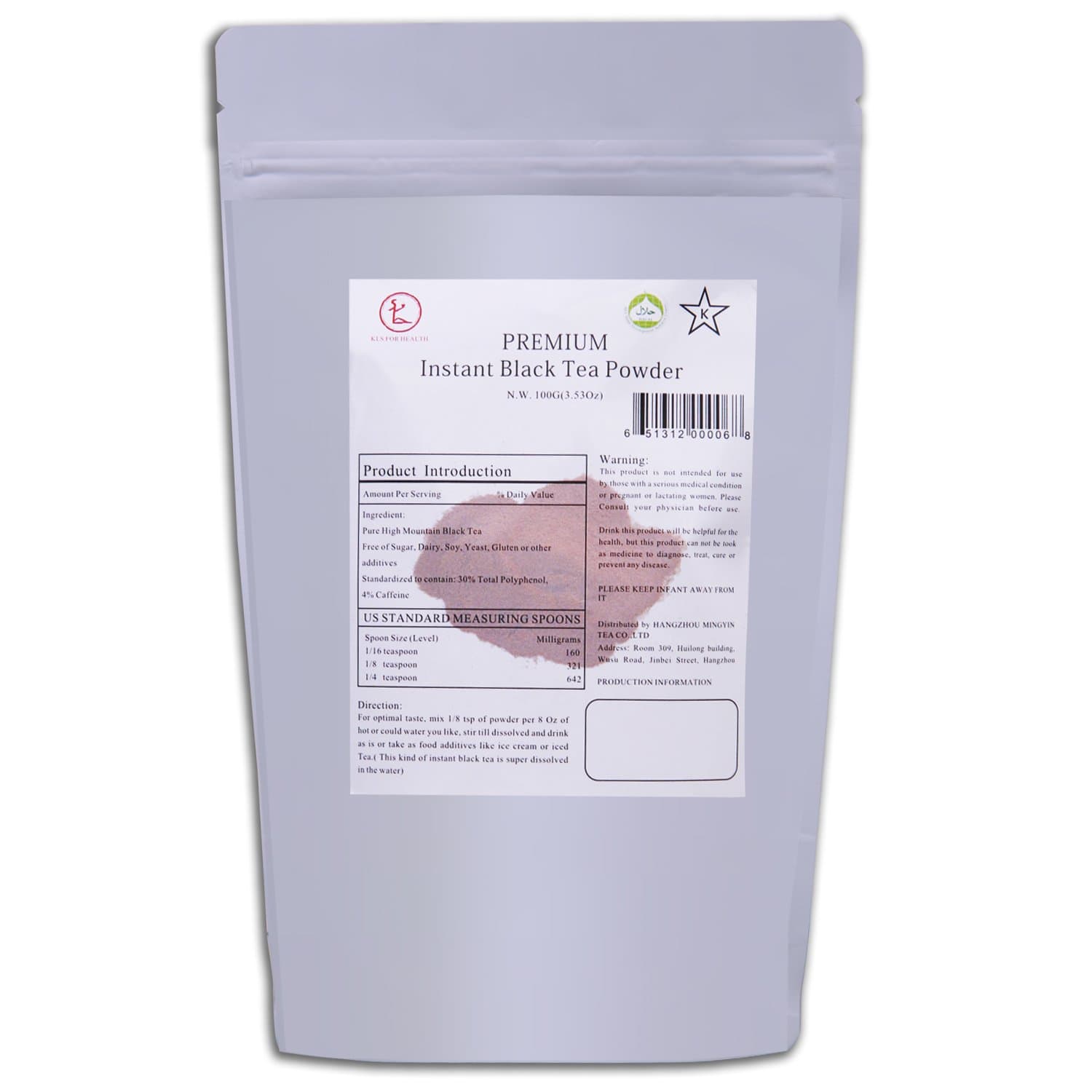 KLS Pure Instant Black Tea Powder (3.53Oz) Iced Tea Cold Brew Instant Tea English Breakfast Black Tea Powder - Supercharged Antioxidants, Super Dissolved Without Any Additives