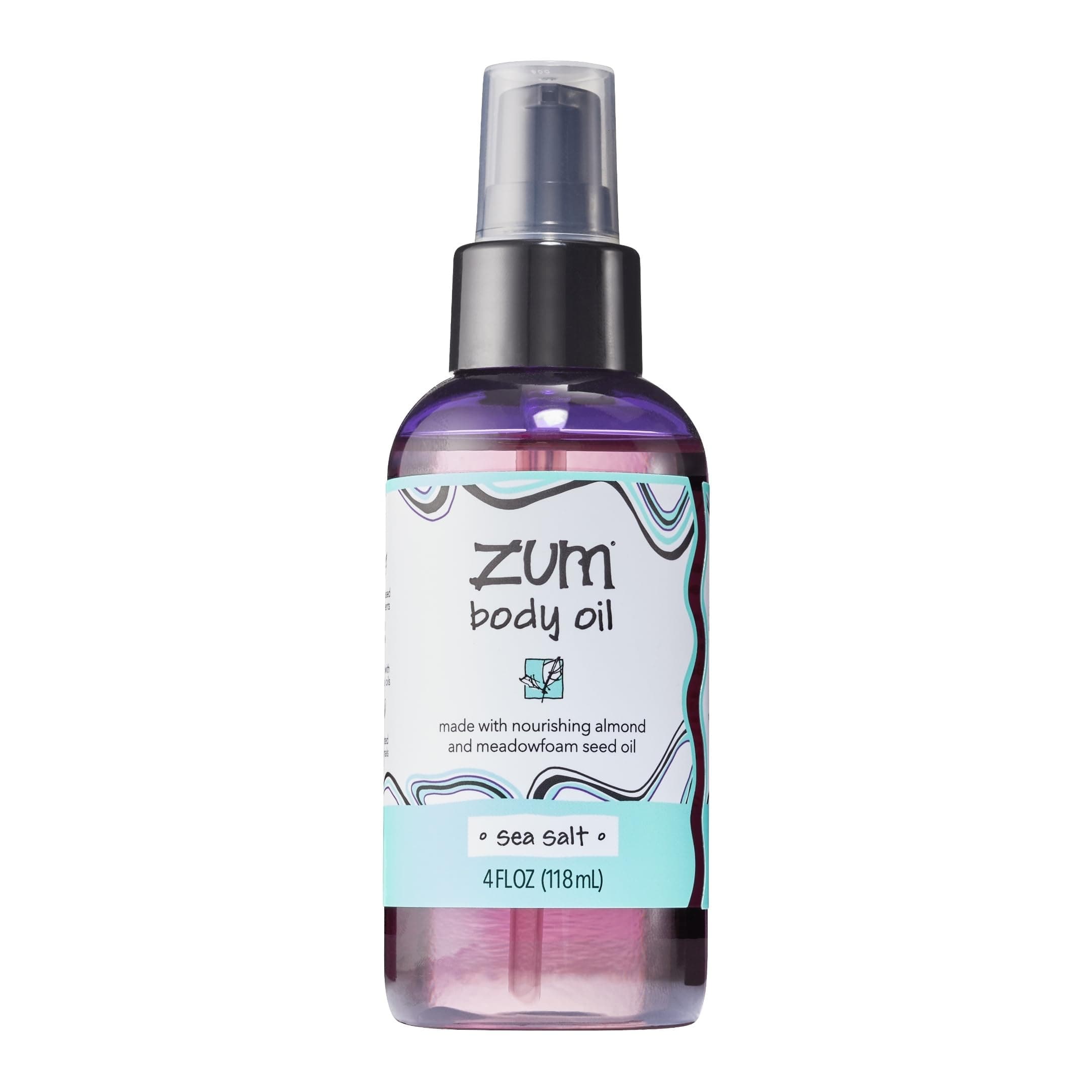 Zum Sea Salt Body Oil - Nourishing Body Massage Oil for Massage Therapy & Hydration - Nourishing, Vegetarian Massaging Oil with Sweet Almond Oil - 4 fl oz