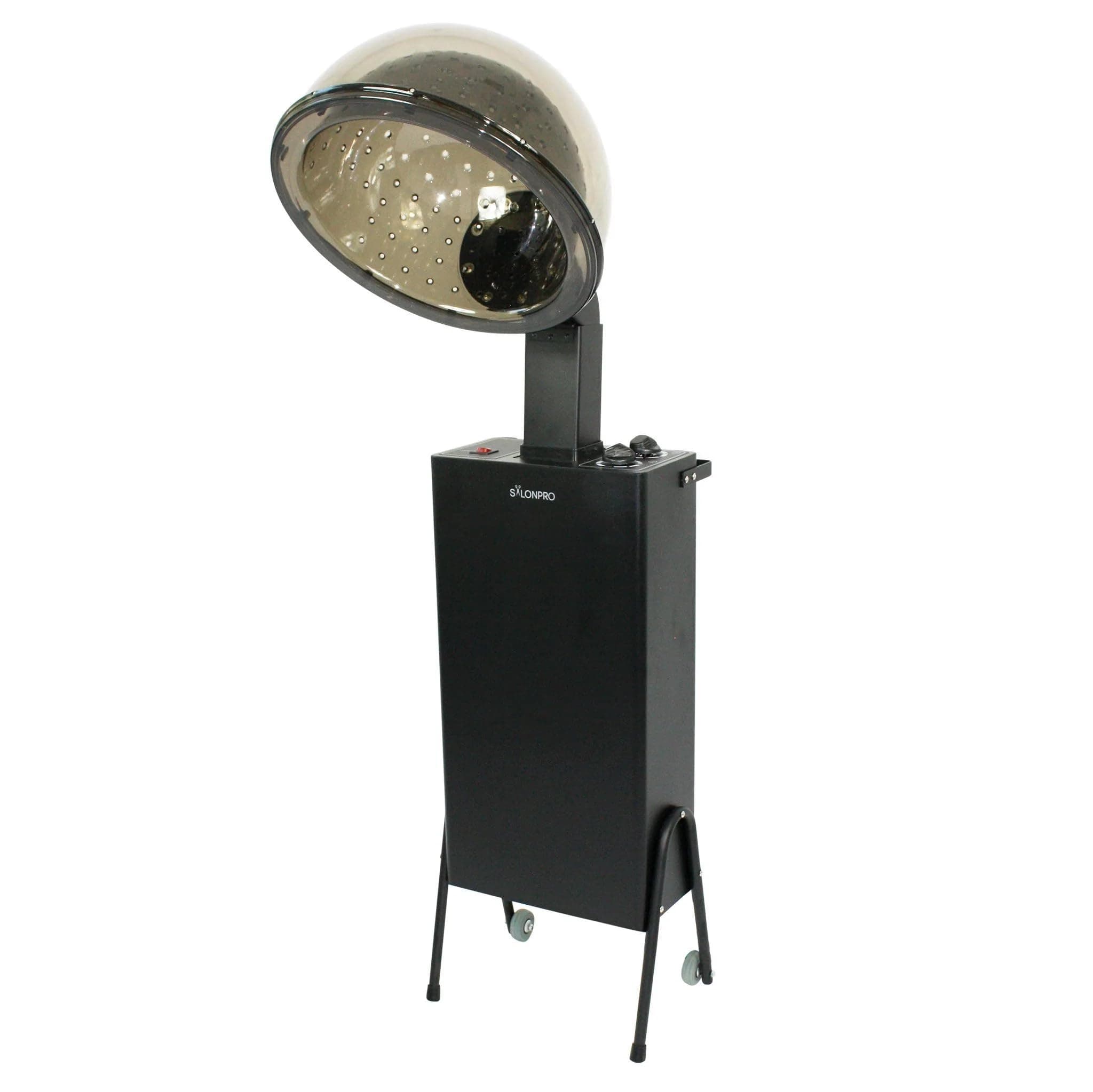 Black Standing Salon Professional Hooded Portable Hair Dryer - Ionic Hooded Hair Dryer w/Wheel Kit, Adjustable Dryer Hood, Removable Air Filter, Dial Timer & Controls - Salon Equipment (SalonPro)