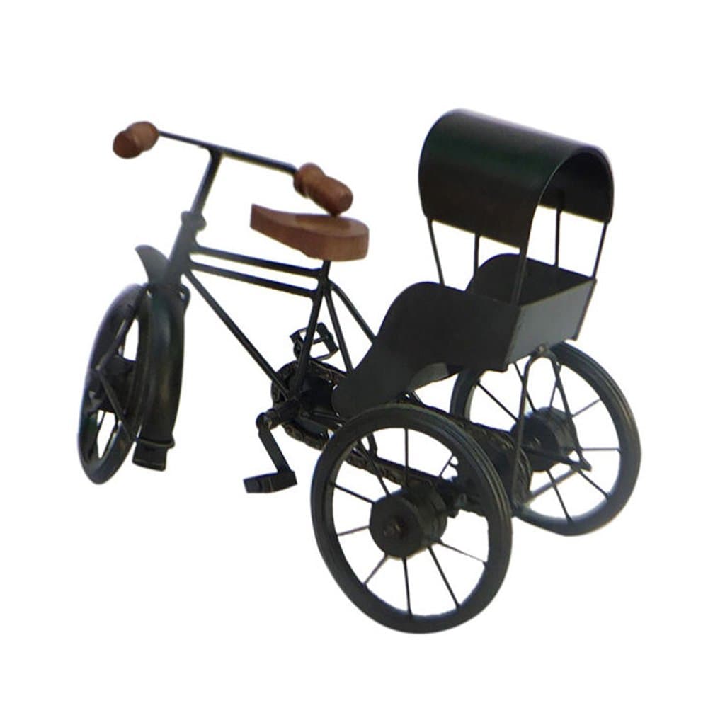 MOJOPANDA Metal sculpture Retro Classic Handmade Rickshaw Unique Metal And Art Decoration Ornaments for Indoor Outdoor Decoration
