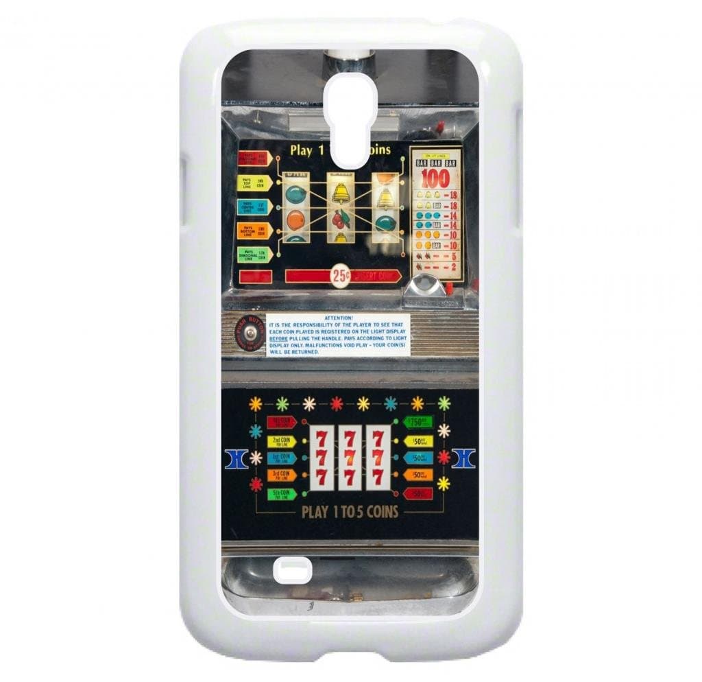 Rosie Parker Inc. Vintage Slot Machine-Casino- Case for The Galaxy S4 i9500 -Hard White Plastic Outer Shell with Inner Soft Black Rubber Lining