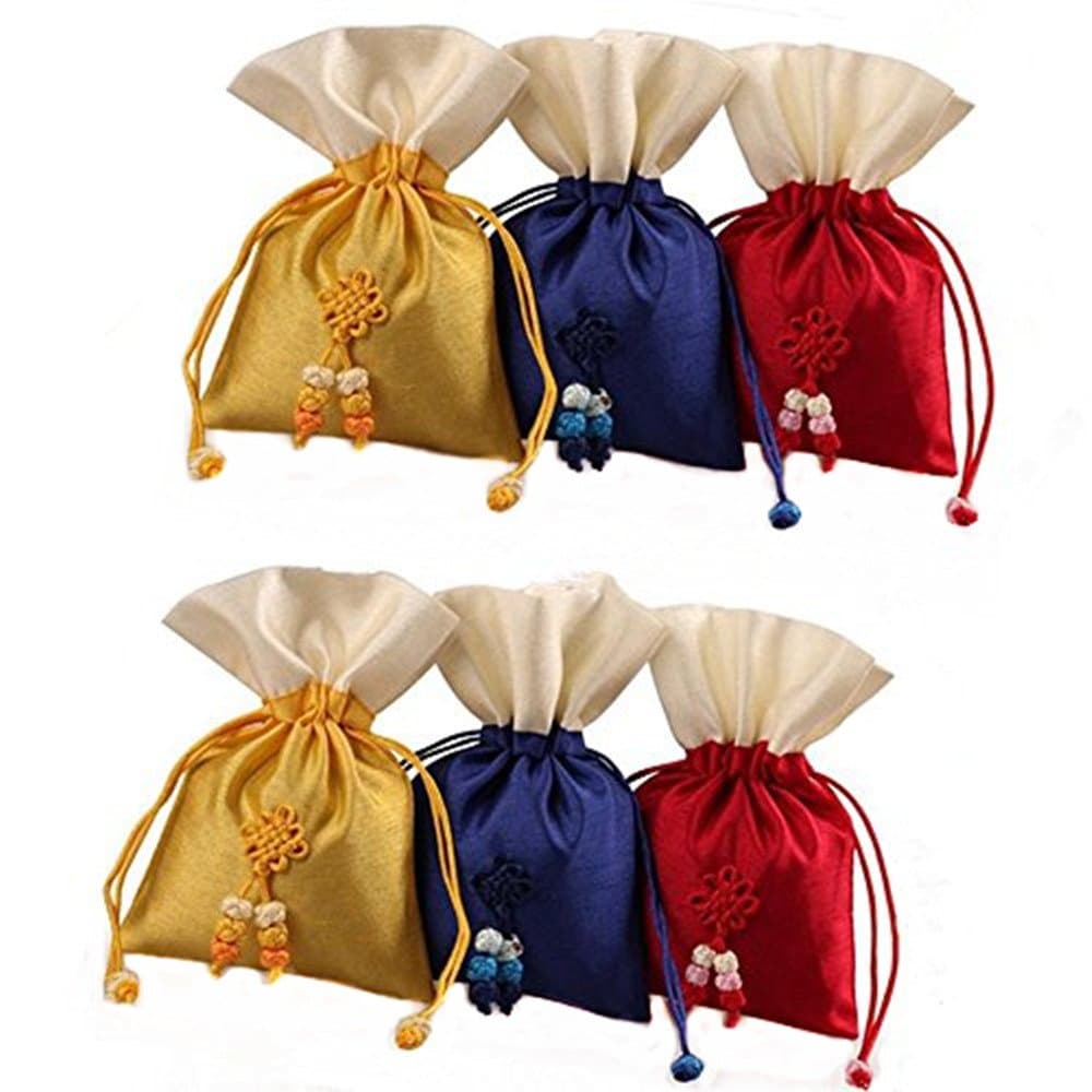 Lilith li Double Layer Korean Version Design Drawstring Bag Jewelry Pouch Coin Bags : 6 pcs/Set(HB)