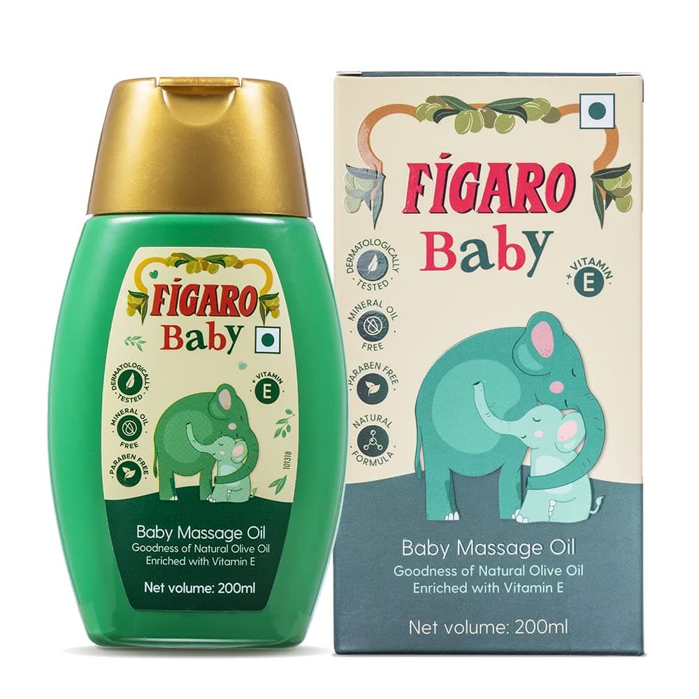 Figaro Baby Massage Oil With Goodness Of Natural Olive Oil Enriched With Vitamin E, Dermatologically Tested, 200 Ml