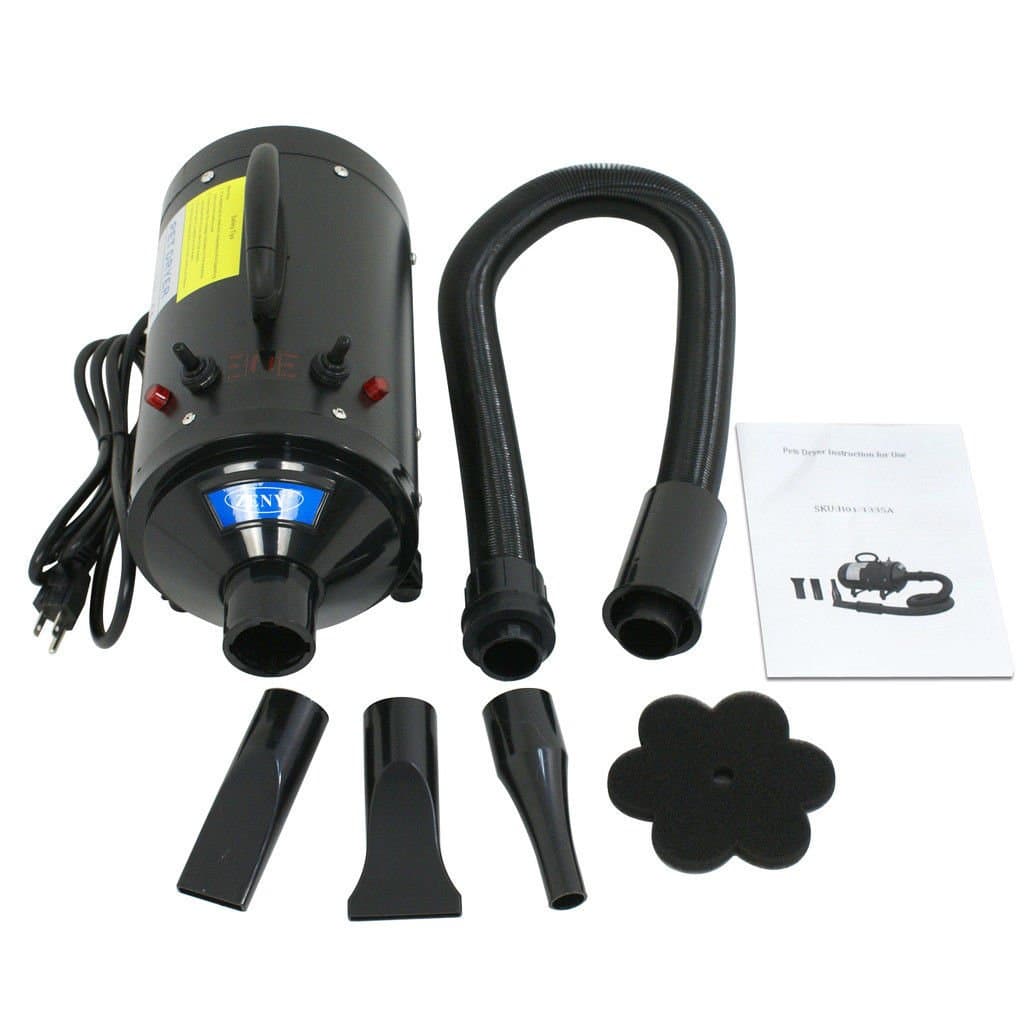 Pet Hair Blow Dryer With 3 Nozzles For Grooming Cats And Dogs
