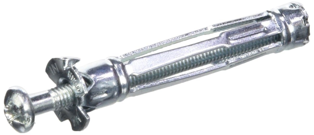 Molly M14250PB-XJ 50 Piece Metal Dowels 4 x 46 mm + Screws - Hollow Materials - Pro Packaging, Grey, Set of 100 Pieces