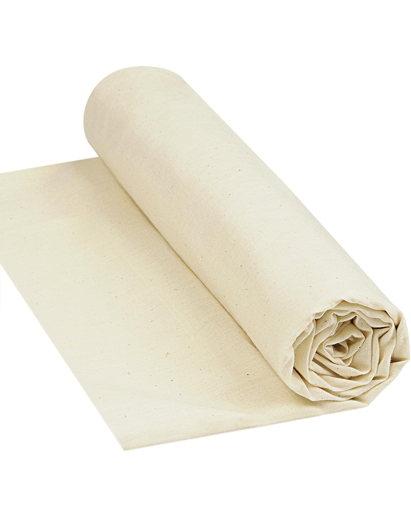 HOTGODEN Light Weight 100% Cotton Muslin Fabric: 63 inch x 2,5,10 Yards Unbleached Muslin Linen Fabric Material for Sewing Material Apparel Cloth