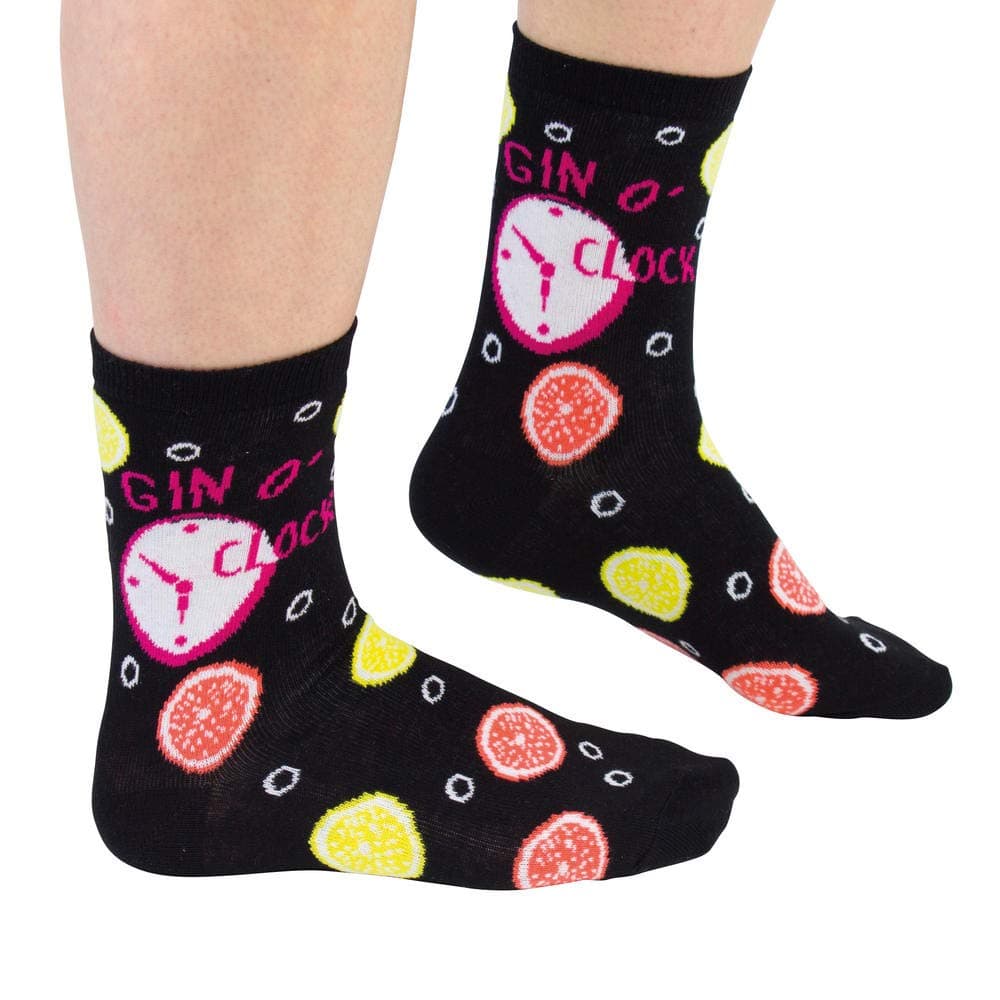 Cockney Spaniel Fun Socks for Women Gin O'Clock UK 4-8 EUR 37-42 US 6.5-10.5