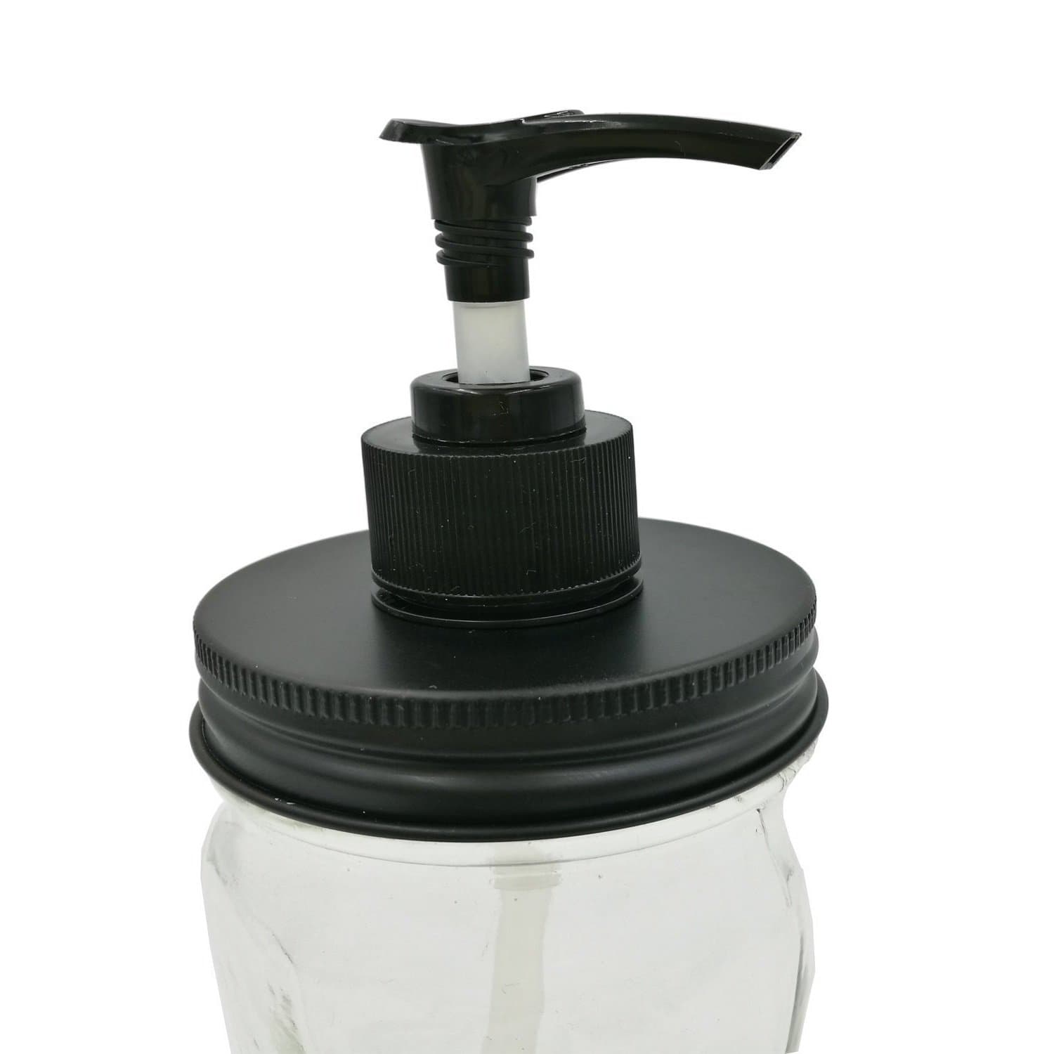 Happy Shopping Time Black Aluminum Soap Pump Dispenser Lid Insert Kit Rust and Leakage Proof for Mason, Ball, Canning Jars (1 Pack, Regular Mouth)