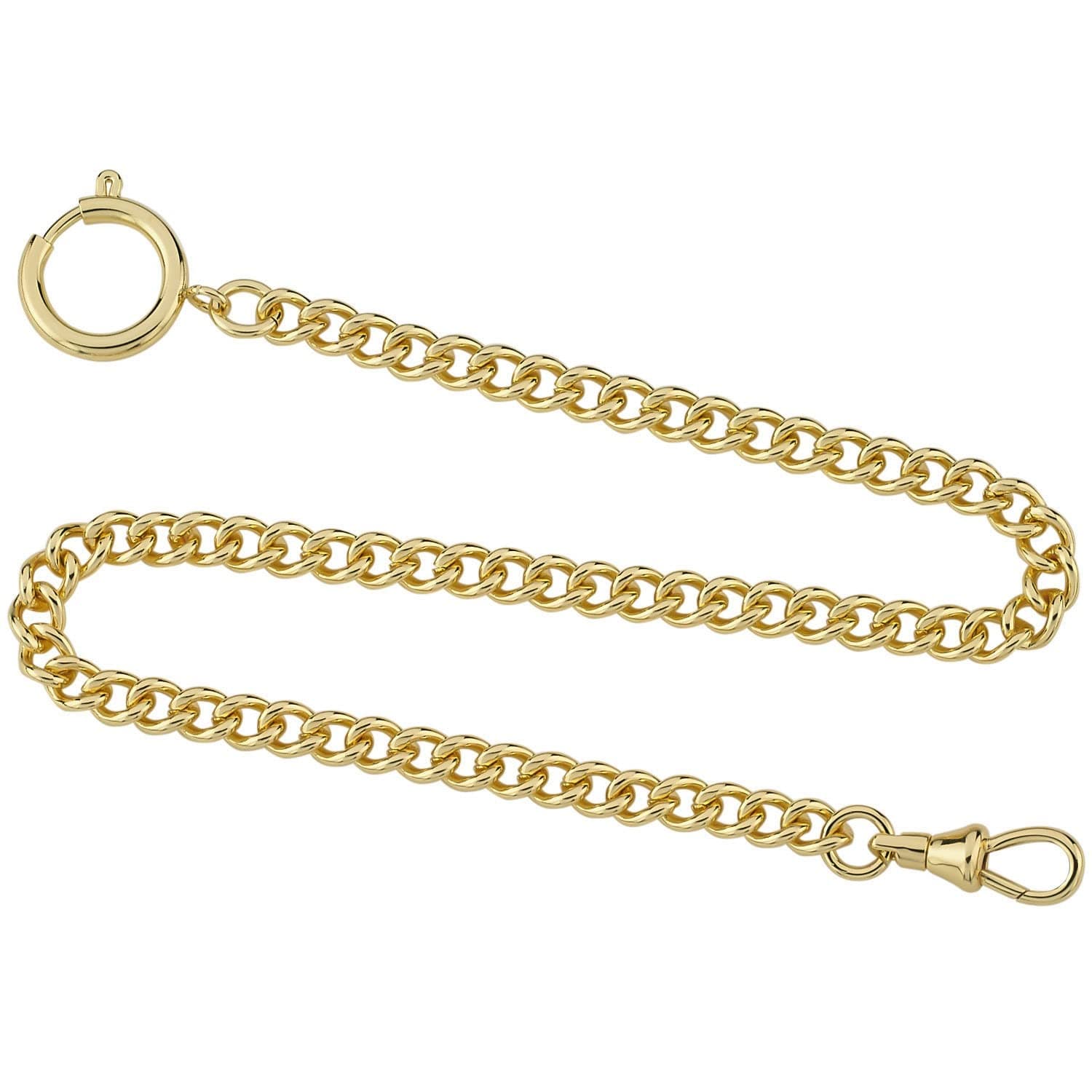 Gold-Tone Stainless Steel Pocket Watch Chain Fob Curb Link 14" # GWCGTLCHAIN