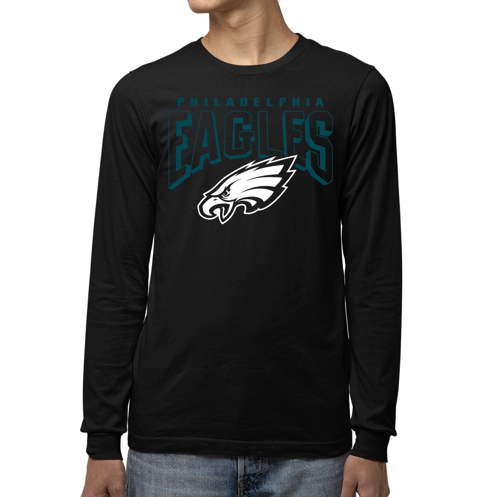 Junk Food unisex-adult Philadelphia Eagles Nfl Bold Logo Long Sleeve Tee T-Shirt