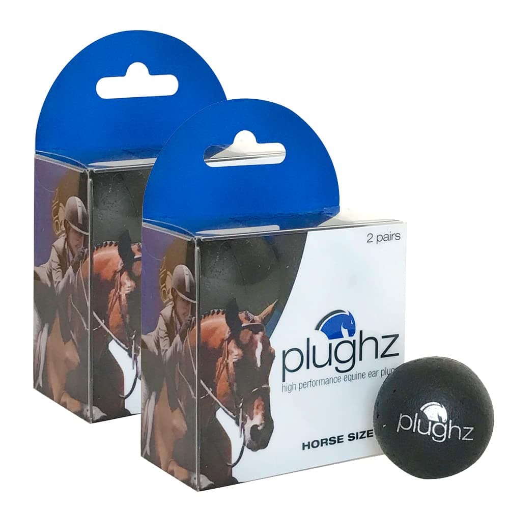 Plughz Horse Ear Plugs, Smooth, Black 4 Pairs