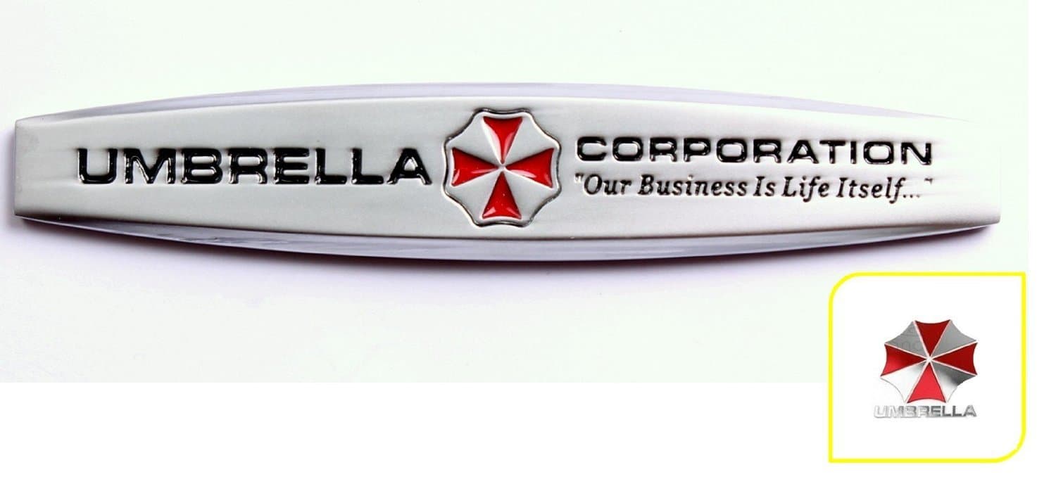 Biohazard / Resident Evil Umbrella Corporation 3D three-dimensional metal sticker emblem 10 × 1cm white umbrella seal set L937