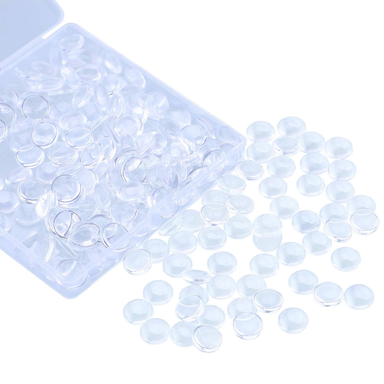 200Pcs 12mm Clear Glass Cabochons Round Cabochons Dome Tiles for DIY Earrings Necklaces Pendants Rings Cameo Photo Jewelry Making