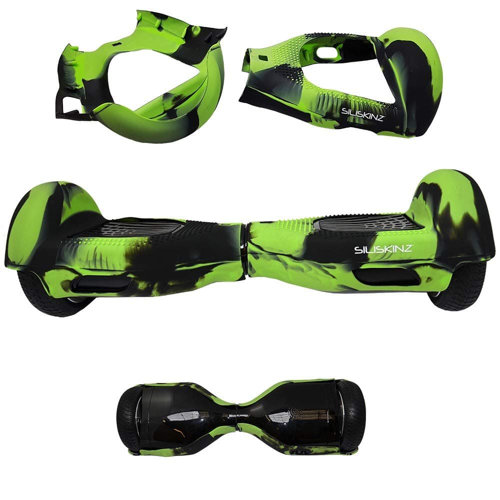 SILISKINZ® 180 Degree Silicone Jelly Case Cover - For 6.5" For 2 Wheel Smart Balance Scooter (GREEN/BLACK)