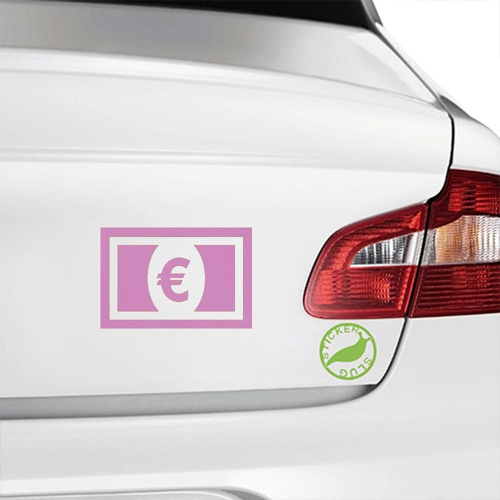 Euro Dollar Bill Decal Sticker (pink, 8 inch) Pink