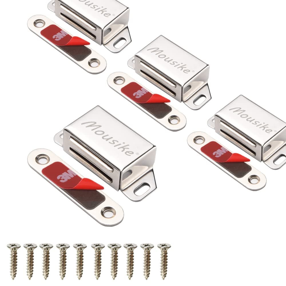 Mousike Cabinet Magnets 15KG Stainless Steel Magnetic Door Catch Magnetic for Kitchen Cupboard Wardrobe Closet Cabinet Door Drawer Latch