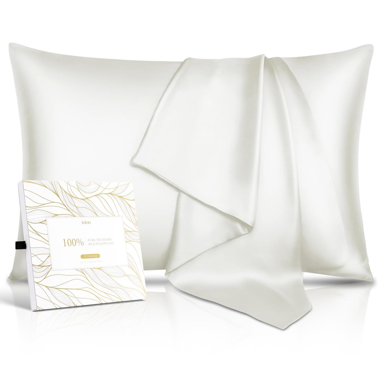 100% Pure Mulberry Silk Pillowcase for Hair & Skin - 22 Momme 6A High-Grade Fibers - Anti-Aging, Anti-Sleep Crease, Cooling Satin Pillowcases with Hidden Zipper, Best Gift Idea (Queen 20x30 Inches)
