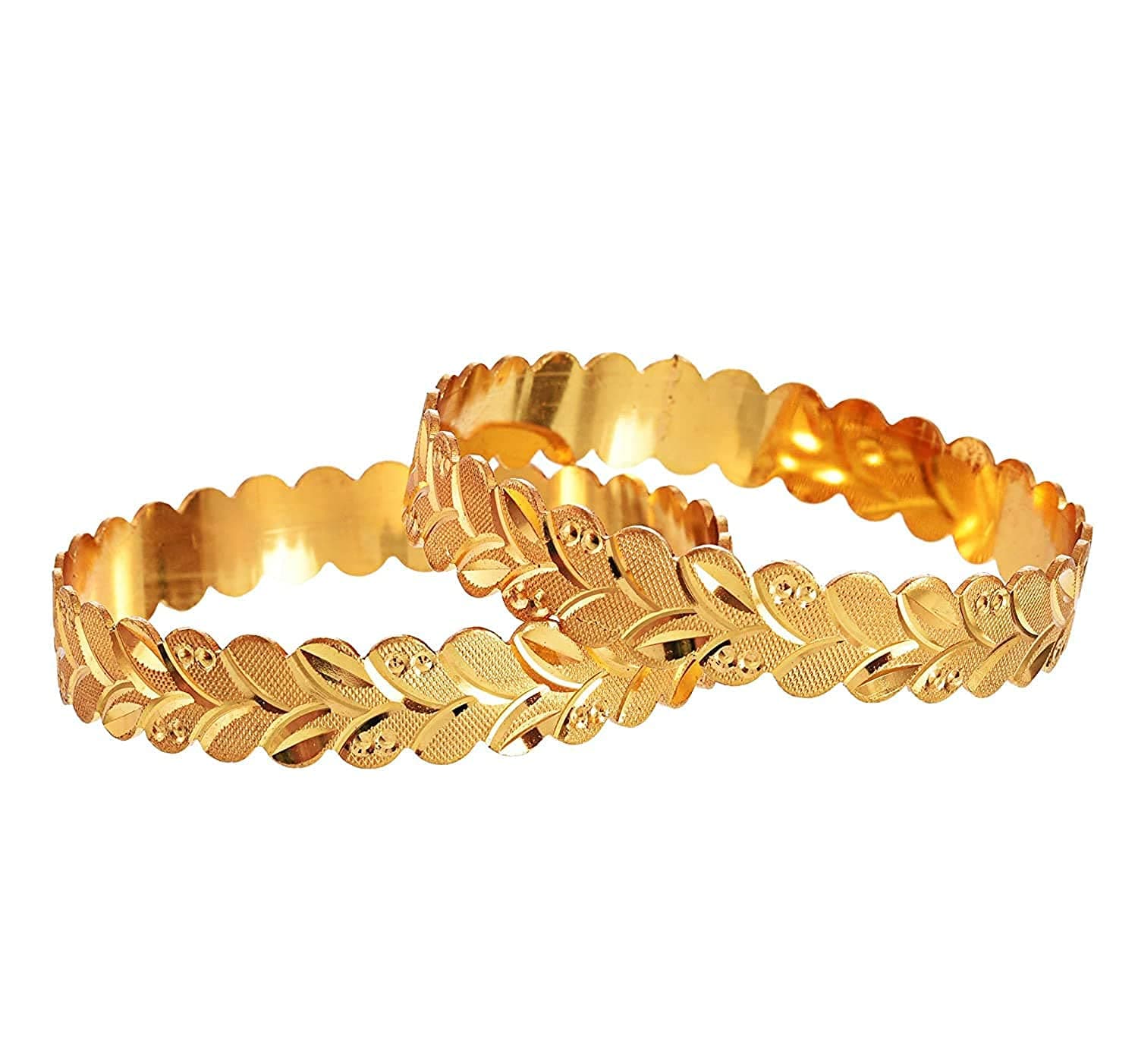 Women's Gold Plated Traditional Designer Plain Bangles Kada For Women