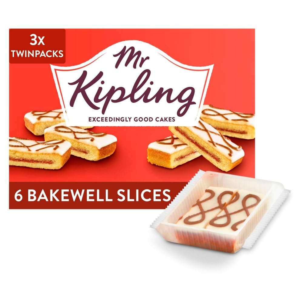 Bakewell Cake Slices, 6 Treats – Perfect For Snacking On-the-Go (Pack of 1)