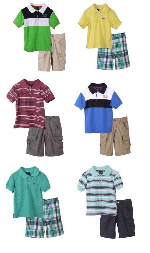 Sahara Club Boys and Toddlers Striped Short Sleeve Tee and Shorts Set - Sizes 2-7