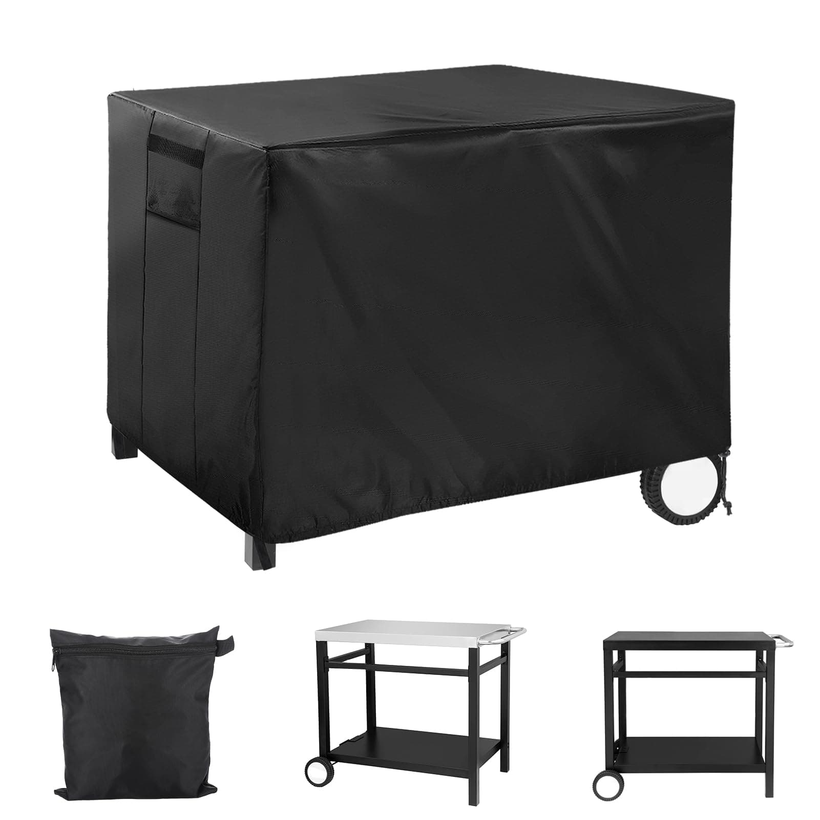 - PAMASE Outdoor Dining Grill Cart Cover - 41"L*24"W*32"H, Compatible with Royal Gourmet Worktable PC3401B PC3401S Food Prep Table, Heavy Duty Waterproof BBQ Serving Worktable Metal Movable Station