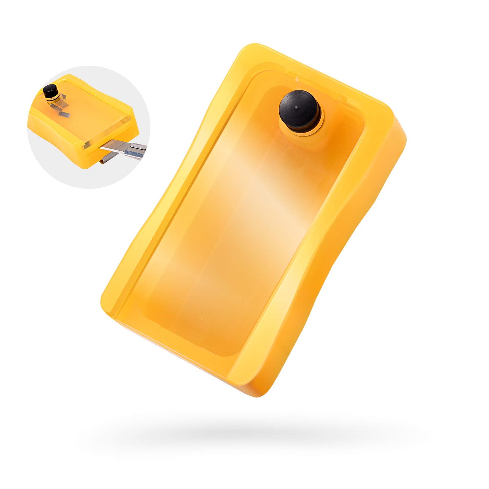 NEWISHTOOL Blade Disposal Container Storage Box, Safety to Dispose of Most 9mm 18mm Snap Off Utility Knife Blades, Portable Plastic Blades Breaker Bank with Magnet and Clip