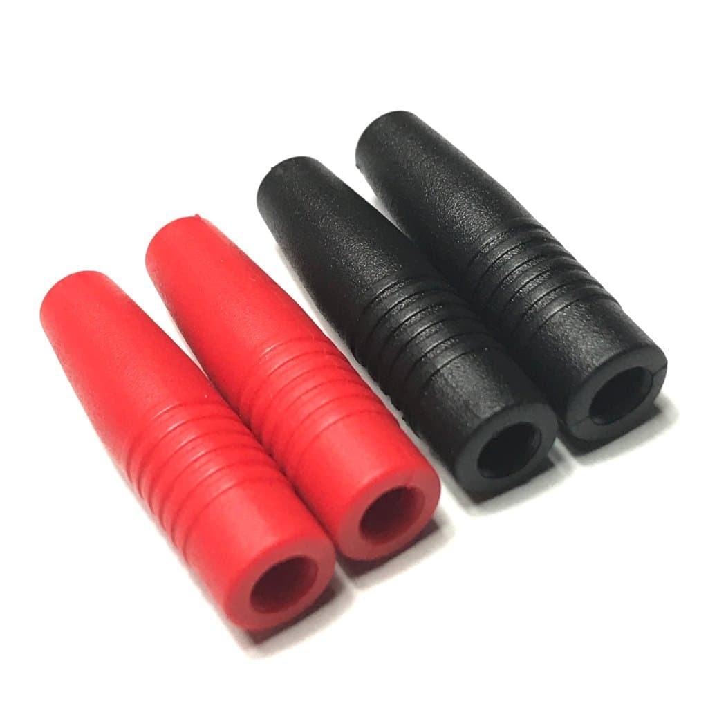 CESS Insulated Female 4mm Banana Plugs Jack Socket Adapter Solder Type for Non-Insulated Male Banana Plug Cable Connector, Black and Red, 2 Pairs