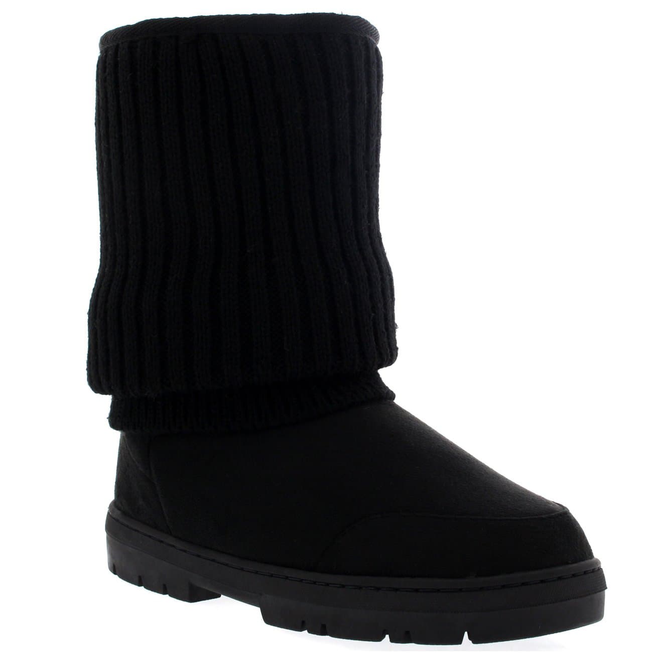 Holly Womens Short Knitted Cardy Slouch Winter Snow Rain Outdoor Warm Shoe Boots